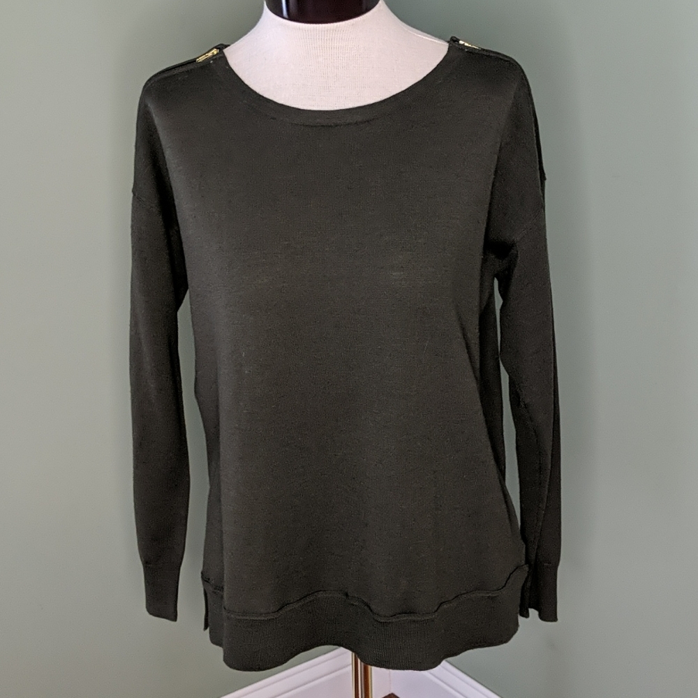 JCREW women's zip shoulder sweater